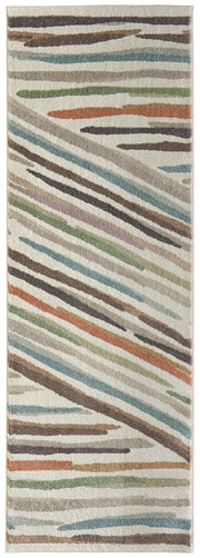 Eden Modern Abstract, Ivory/Brown/Blue