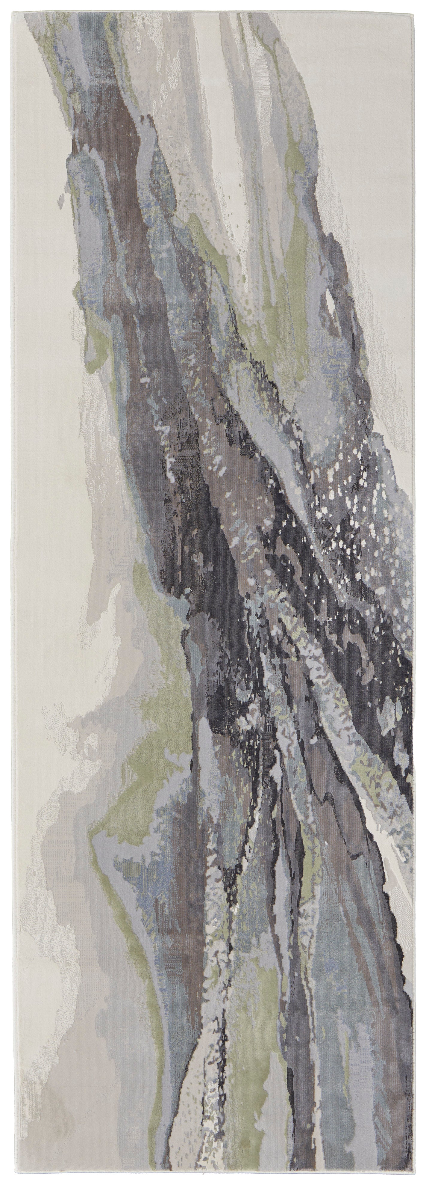 Clio Modern Abstract, Green/Purple/Ivory