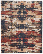 Pearson Modern Abstract, Blue/Red/Tan