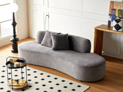 90' Curved Sofa with Throw Pillows, 4 Seater Luxury Velvet Couch with Half Moon Design and High-Density Foam, Ideal for Modern Living Room, Office & Apartment, Grey