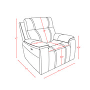 GARY BLACK LEATHER 3 PIECE POWER CONSOLE RECLINING LOVESEAT,SOFA AND RECLINER
