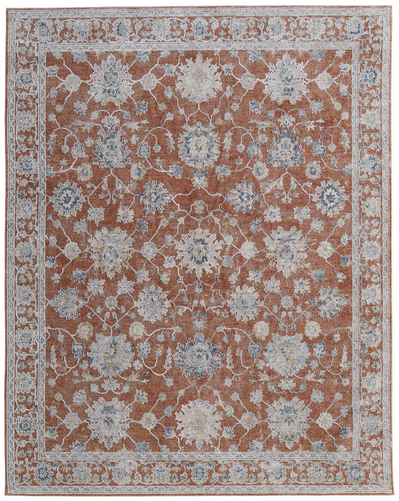 Pasha Transitional Floral & Botanical, Red/Ivory/Blue