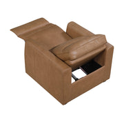 Modern Brown Power Recliner Sofa Set 3pc Sofa Loveseat Chair USB Ports Zero Wall Reclining Design Faux Leather Upholstery Furniture