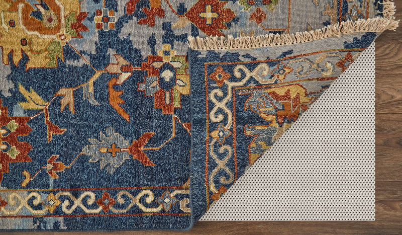 Leylan Transitional Floral & Botanical, Blue/Orange/Red