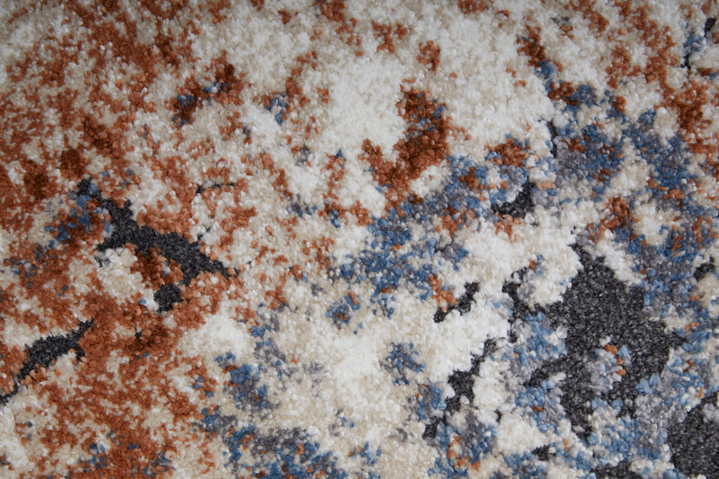Gilmore Modern Distressed, Ivory/Blue/Taupe