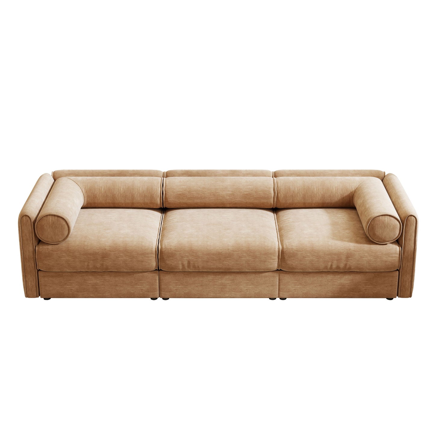 Stylish Sofa With Storage Seat And Cylindrical Backrest