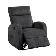 Reclining Sofa Set 3pc Dark Gray Sofa Loveseat Chair with Side Pockets Plush Foam Comfort Modern Wall-Hugger Design Living Room Furniture