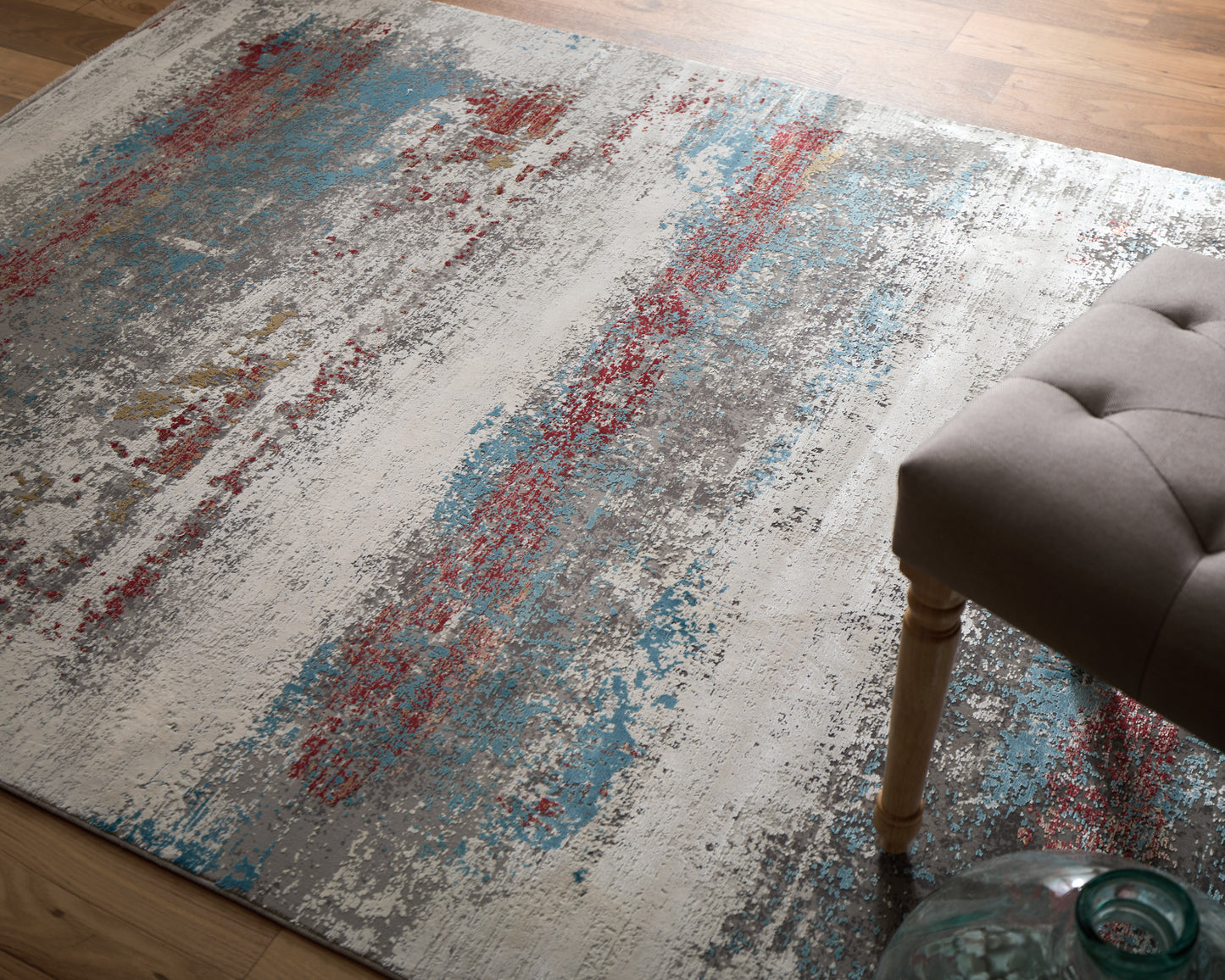 Cadiz Modern Abstract, Gray/Red/Blue