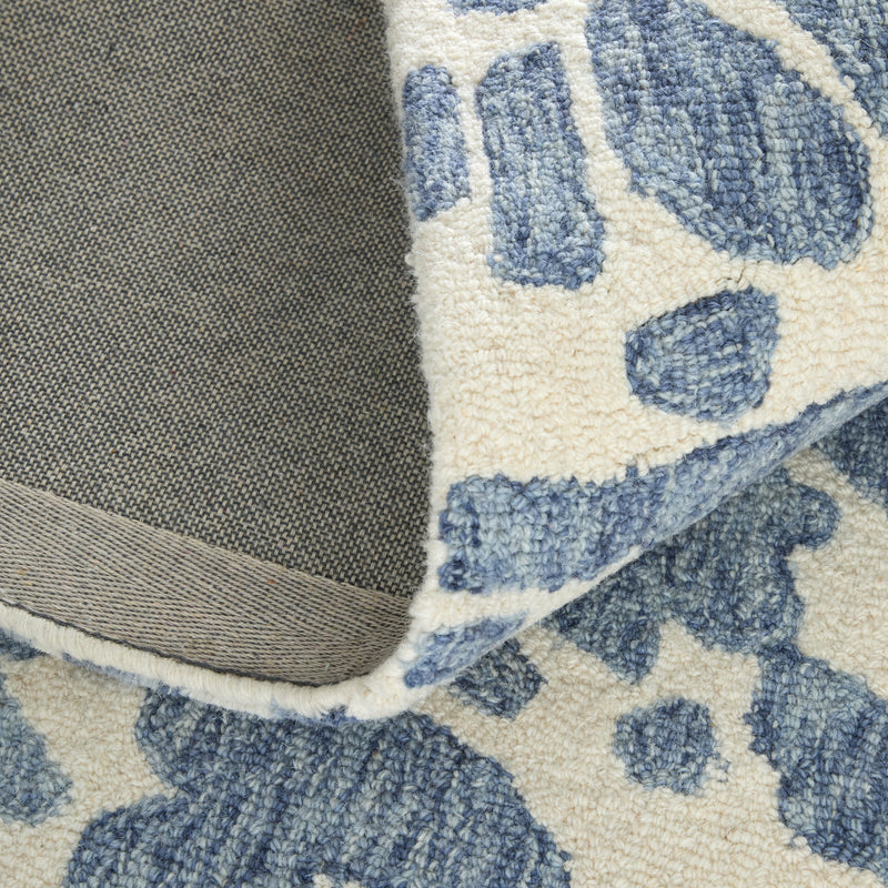 Wallace Modern Abstract, Blue/Ivory