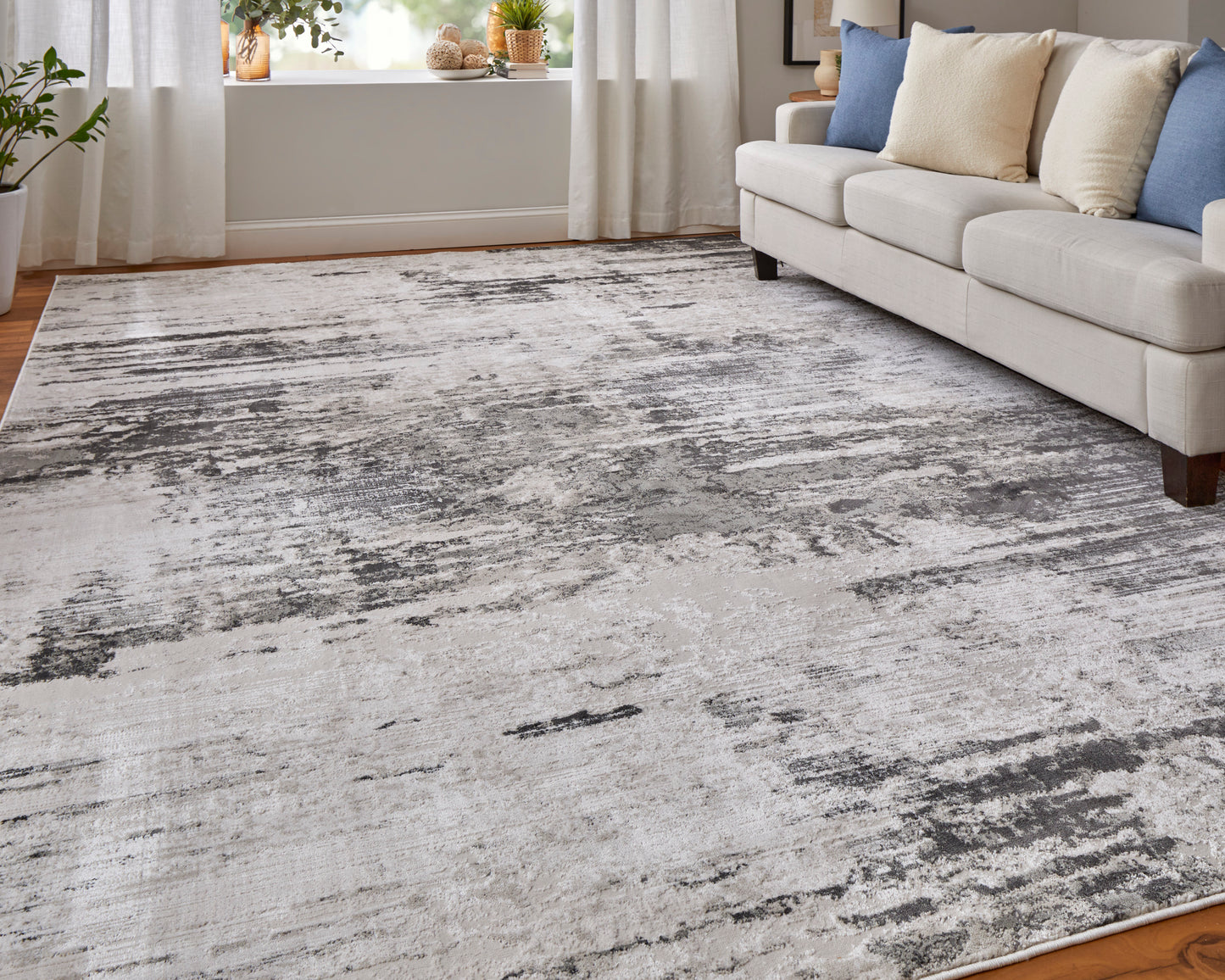 Prasad Modern Abstract, Ivory/Gray/Taupe