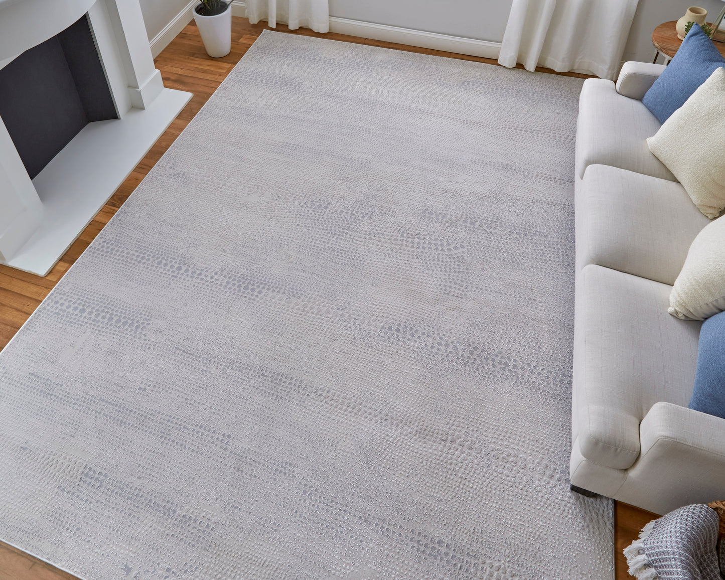 Prasad Modern Distressed, Ivory/Silver/Gray