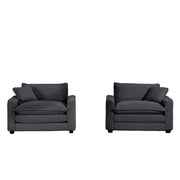 Modern Classic Fabric Single Chair Deep Seat Sofa With Pillow