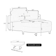 Sofa With Two Throw Pillows And A Waist Pillow With An Extra Tray For Comfortable Seating In Small Apartment Bedrooms