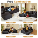 Switch Modular Sectional Sofa With Chaise, L Shaped Cloud Couch With Deep Seat, Sectional Couches For Living Room - Black 3 image