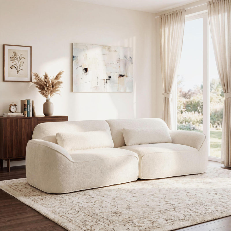 Modern Curved Sofa with High-Density Fully Compressed Sponge and Chaise Lounge, 2-Piece Set, Fully Assembled Right Hand Facing, Perfect for Living Room, Lounge