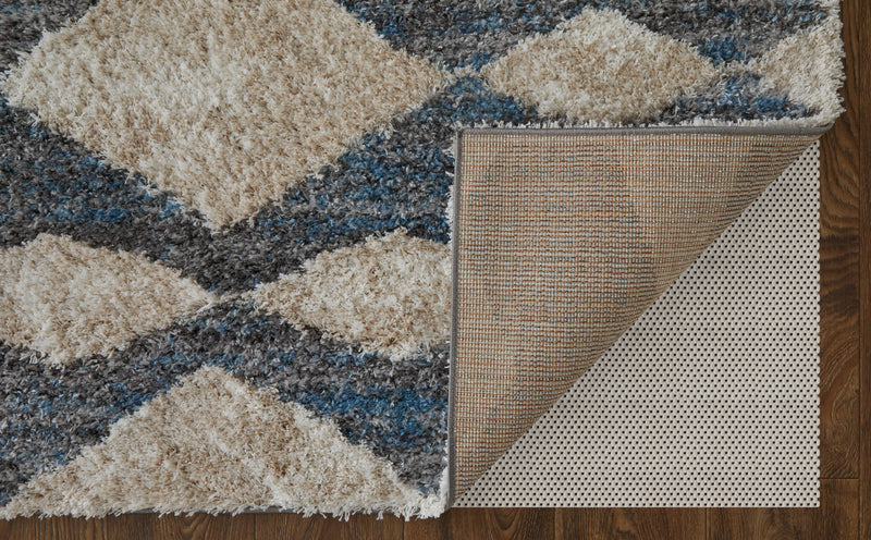 Mynka Transitional Diamond, Ivory/Gray/Blue