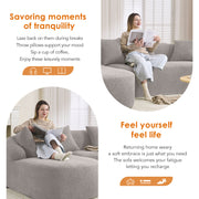 Boneless L-Shape Sectional Sofa with Curved Chaise,Grey Modular Chenille Compression Couch,30D High-Density Foam,Minimalist Modular Couches Sleeper for Living Room Bedroom Apartment Lounge.