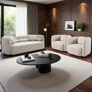 C3-2507, 3+1+1,  Luxury Modern Couch for Living Room, Beige Boucle Fleece Upholstered Comfy Couch for Apartment Home Office, Light Beige