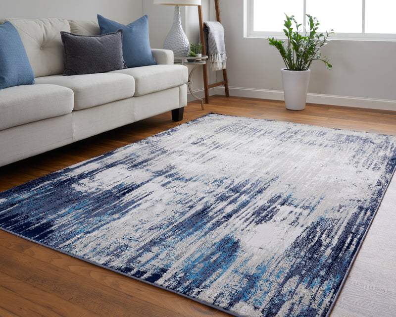 Indio Modern Abstract, Tan/Blue/Ivory