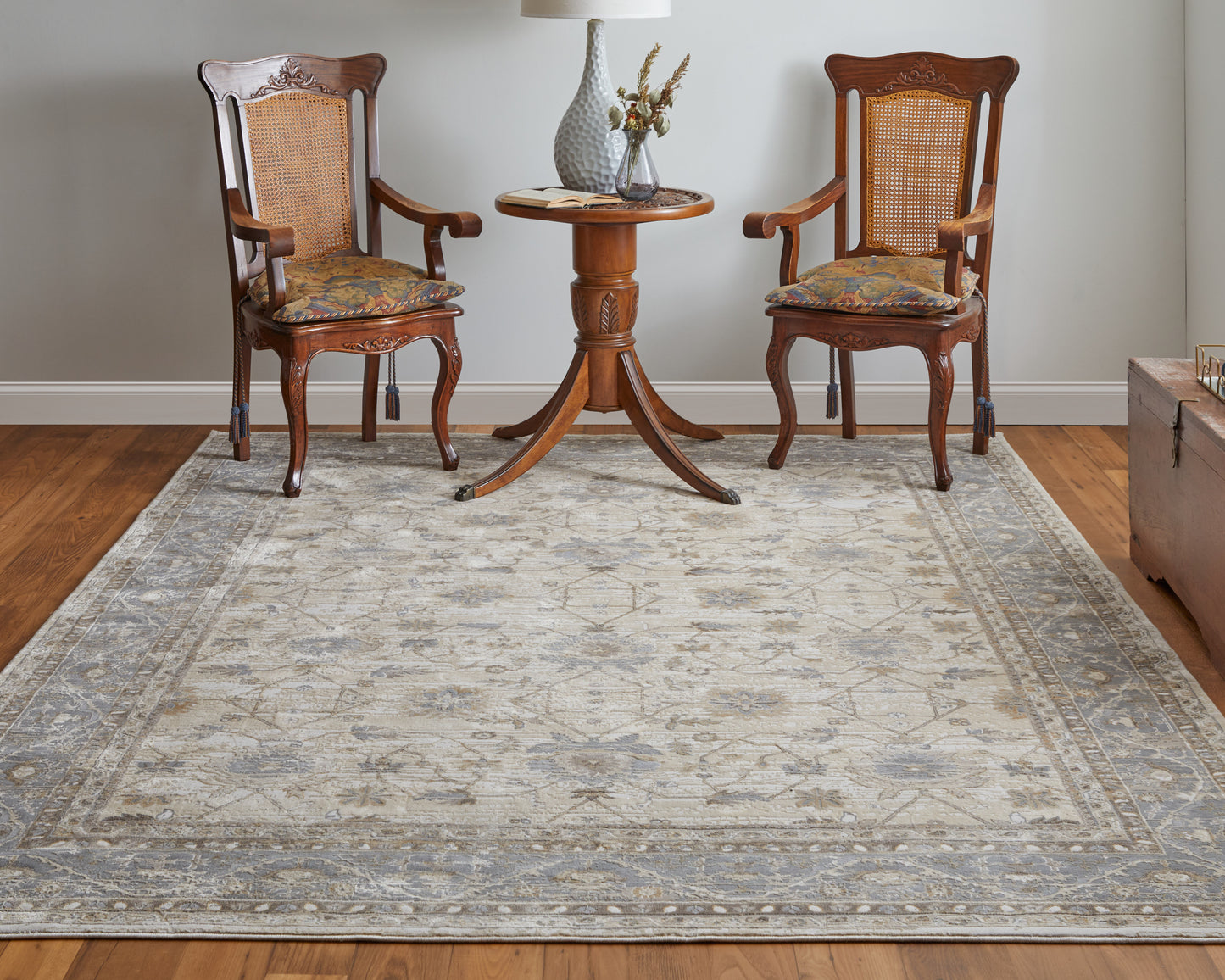Celene Traditional Bordered, Tan/Ivory/Gray