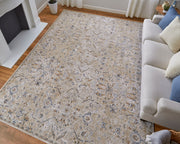 Pasha Transitional Distressed, Taupe/Ivory/Blue