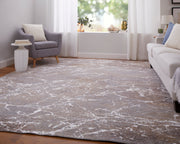 Pryor Modern Abstract, Taupe/Brown/White
