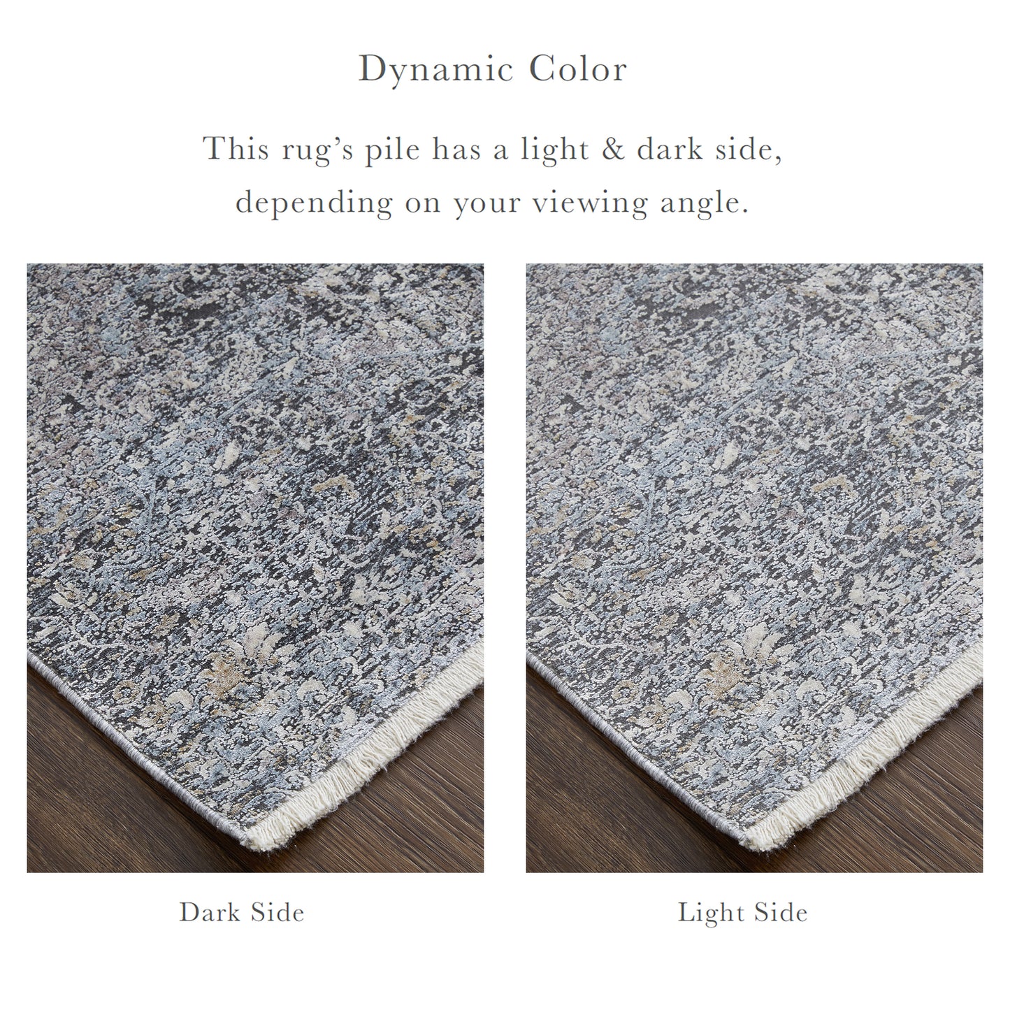 Sarrant Transitional Distressed, Gray/Silver/Ivory