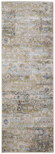 Melrose Traditional Floral & Botanical, Green/Ivory/Blue