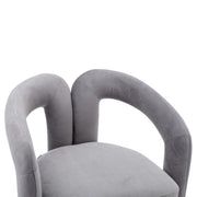 Contemporary Designed Velvet Fabric Upholstered Accent/Dining Chair /Barrel Side Chairs Kitchen Armchair for Living Room set of 2 (Gray Velvet)