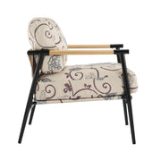 27.56' Modern Accent Chair with Plush Cushions, Minimalist Metal Frame, and Wooden Armrest Design – Perfect for Cozy Living Room, Bedroom, or Office Seating