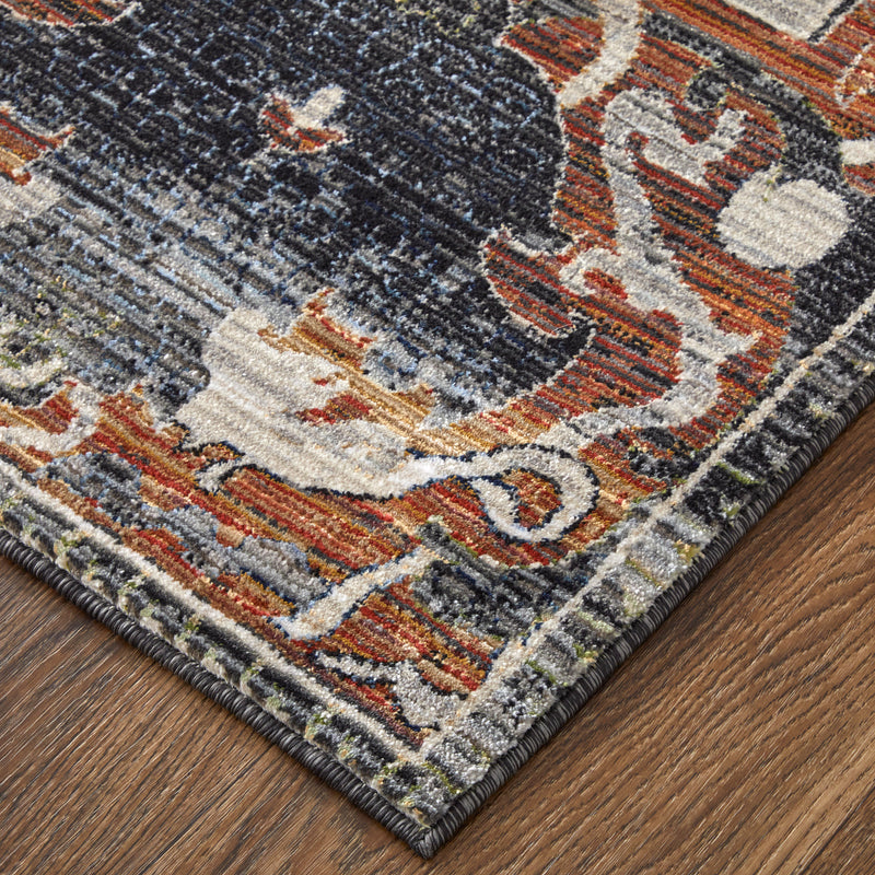 Melrose Transitional Ikat, Ivory/Red/Gray