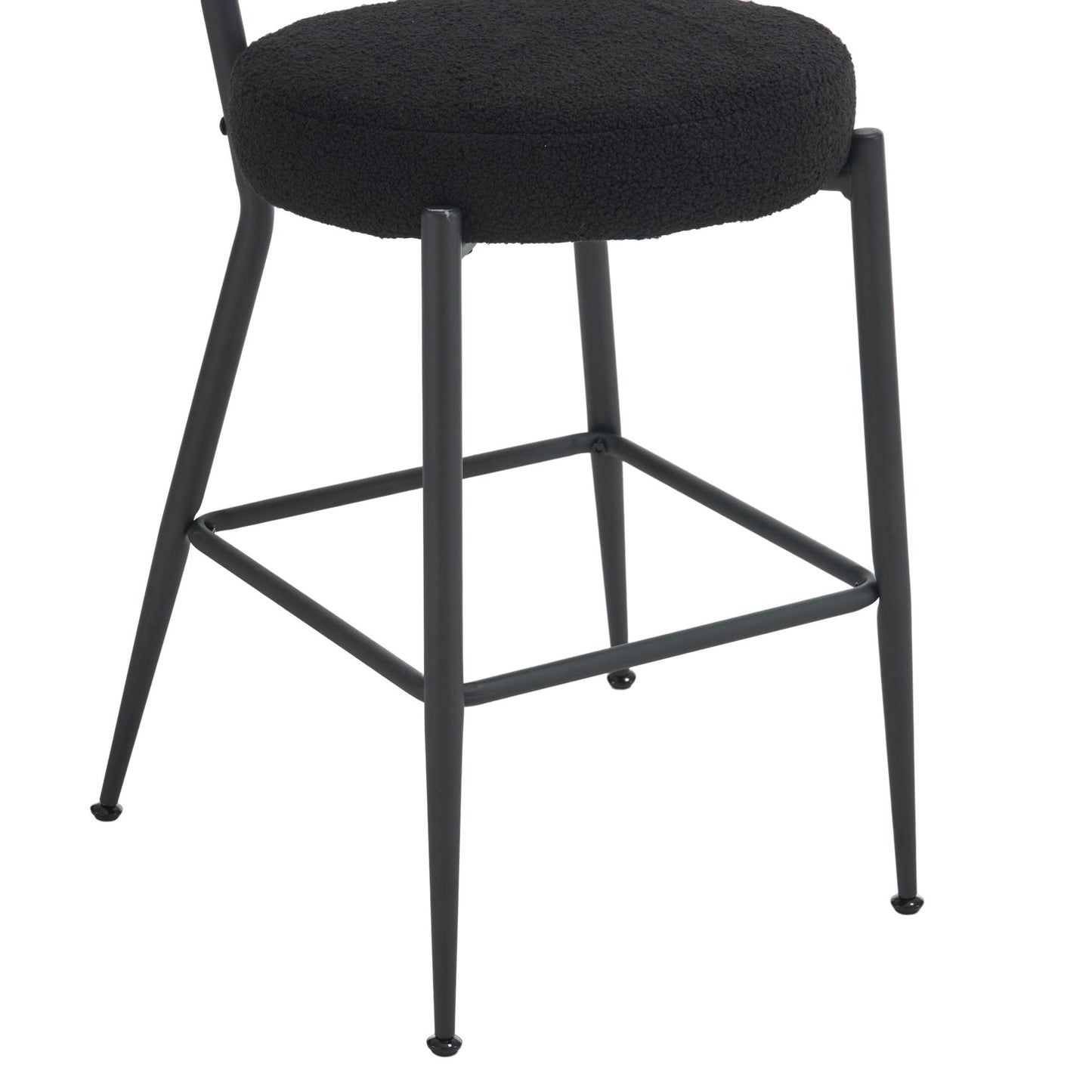 Modern Teddy Fabric Upholstered Bar Stools - Legs
