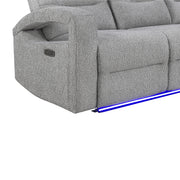 ISOLDE GREY 3PC POWER RECLINING LOVESEAT, SOFA AND RECLINER