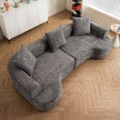 Switch Modern Style Ultra Smooth Curved Sofa With 3 Pillows 3 image