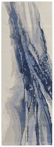Clio Modern Abstract, Blue/Gray/Ivory