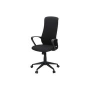 Office Chair With Adjustable Height, Armrests, Swivel - Black