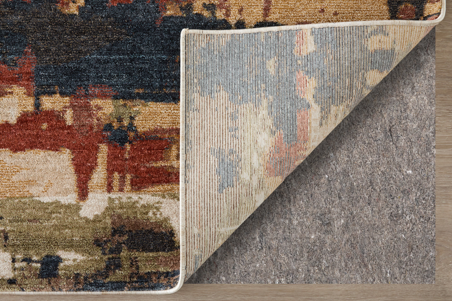 Pearson Modern Abstract, Blue/Red/Tan