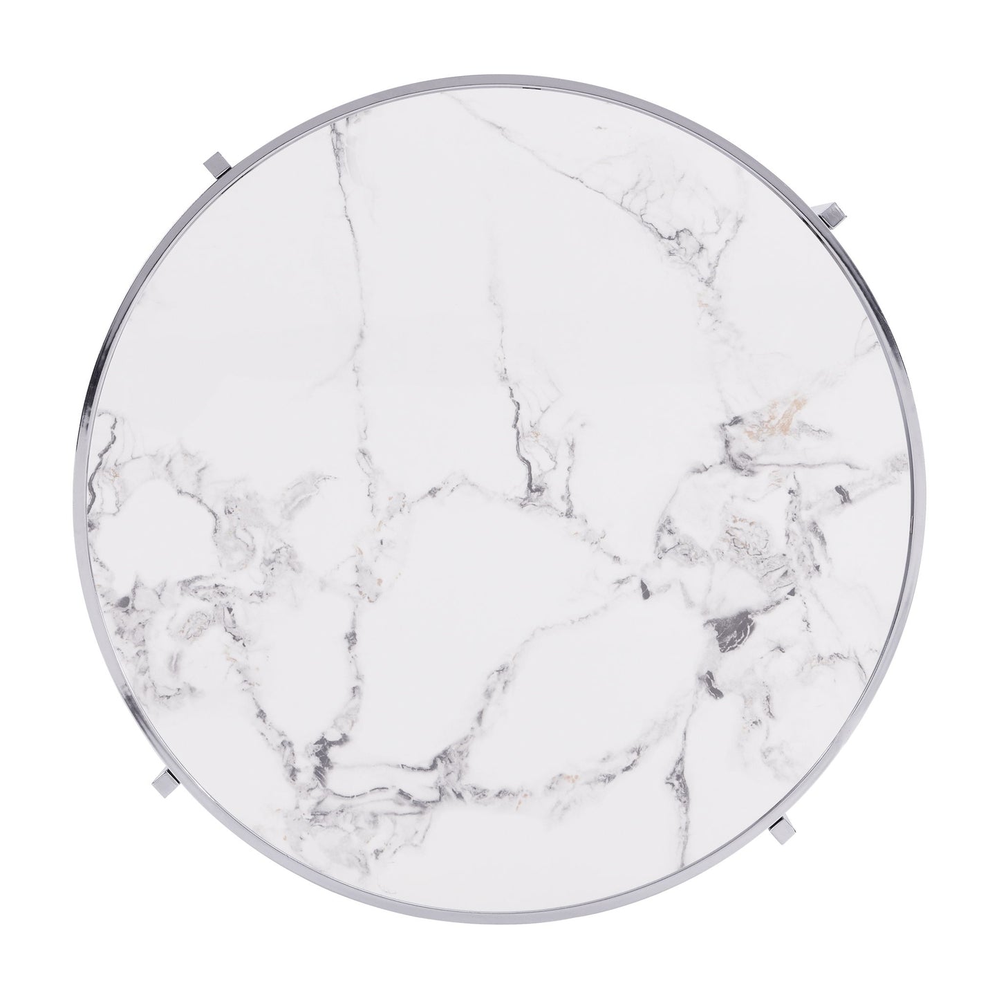 Elegant Round Table With Sintered Stone Top & Sturdy Metal Frame