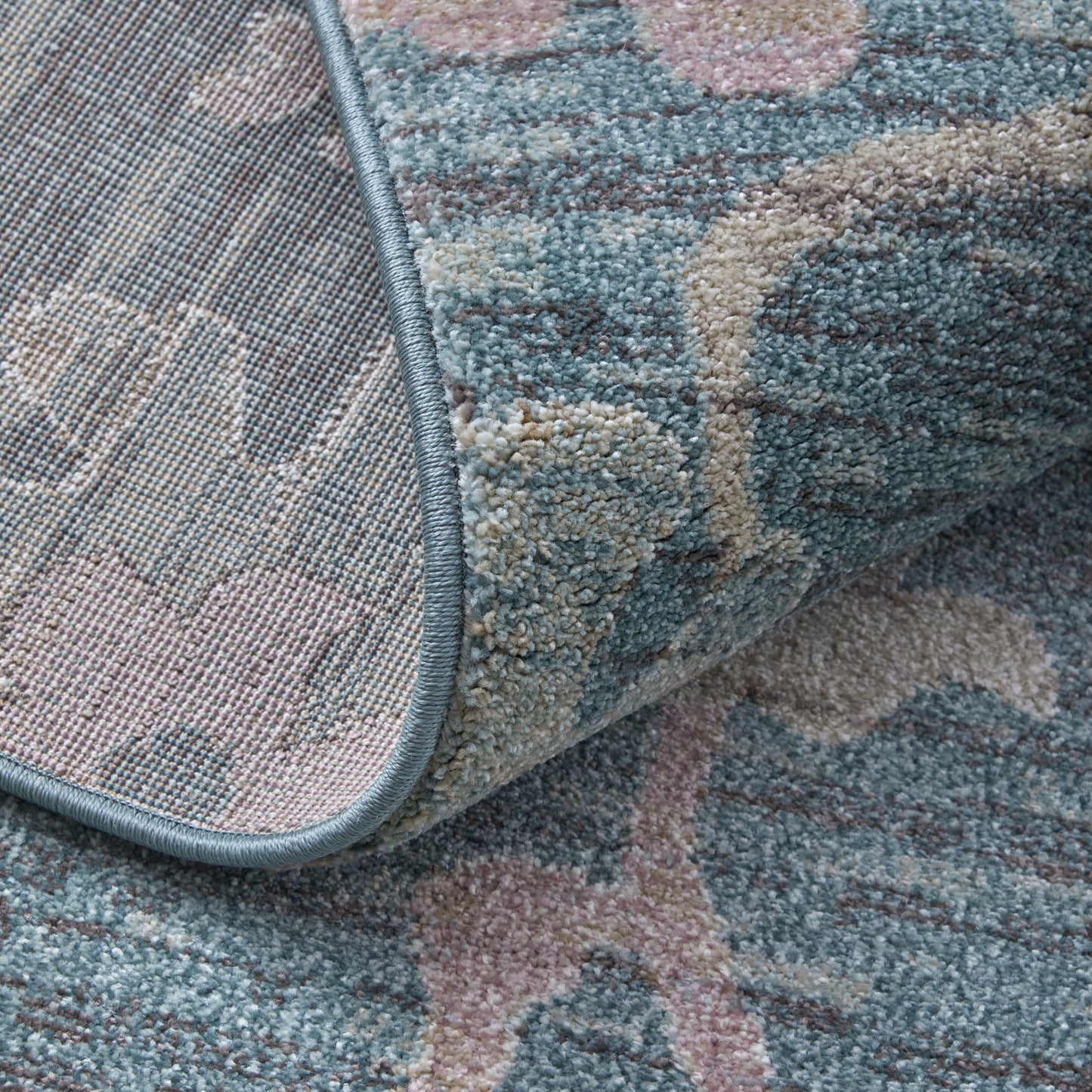 Dartmouth Transitional Abstract, Blue/Ivory/Pink