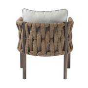 2 Pieces Outdoor Metal Patio Club Chair, Patio Furniture Arm Chair With Cushion, Modern Outdoor Furniture Deep Seating For Porch, Garden, Backyard, Balcony - Brown / Light Gray