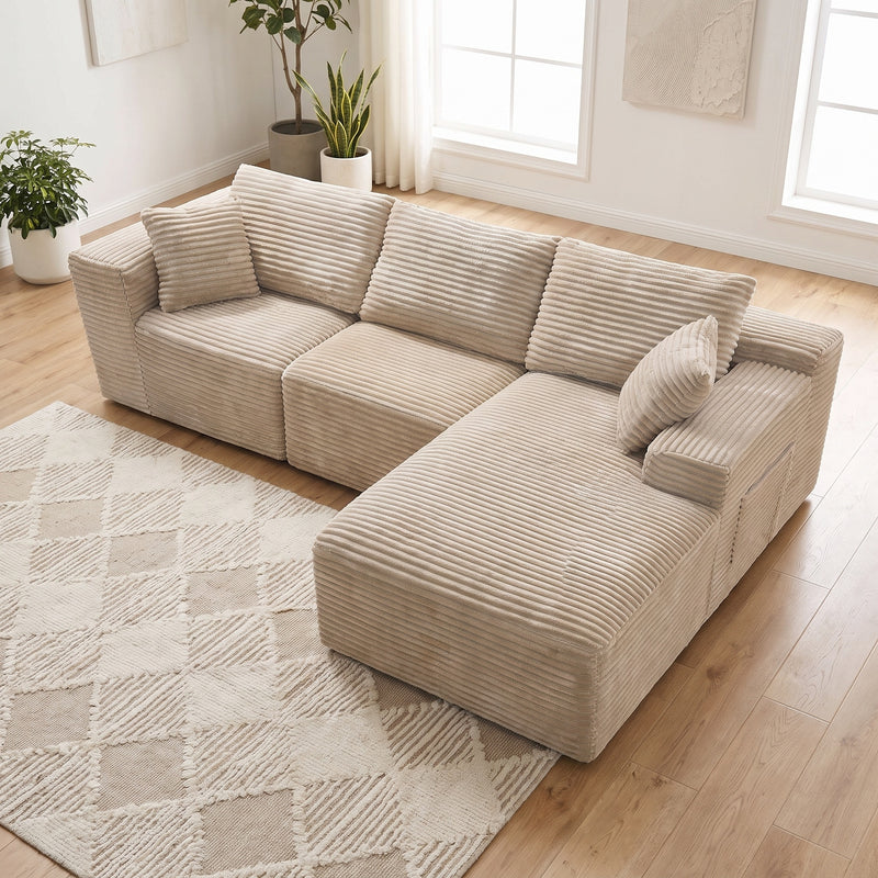 103.9'Cloud Modular Sectional Sofa Couch with L-Shape Chaise,Modern Minimalist Upholstered Couches for Living Room Bedroom,Deep Seat Corner Couch,No Assembly Required