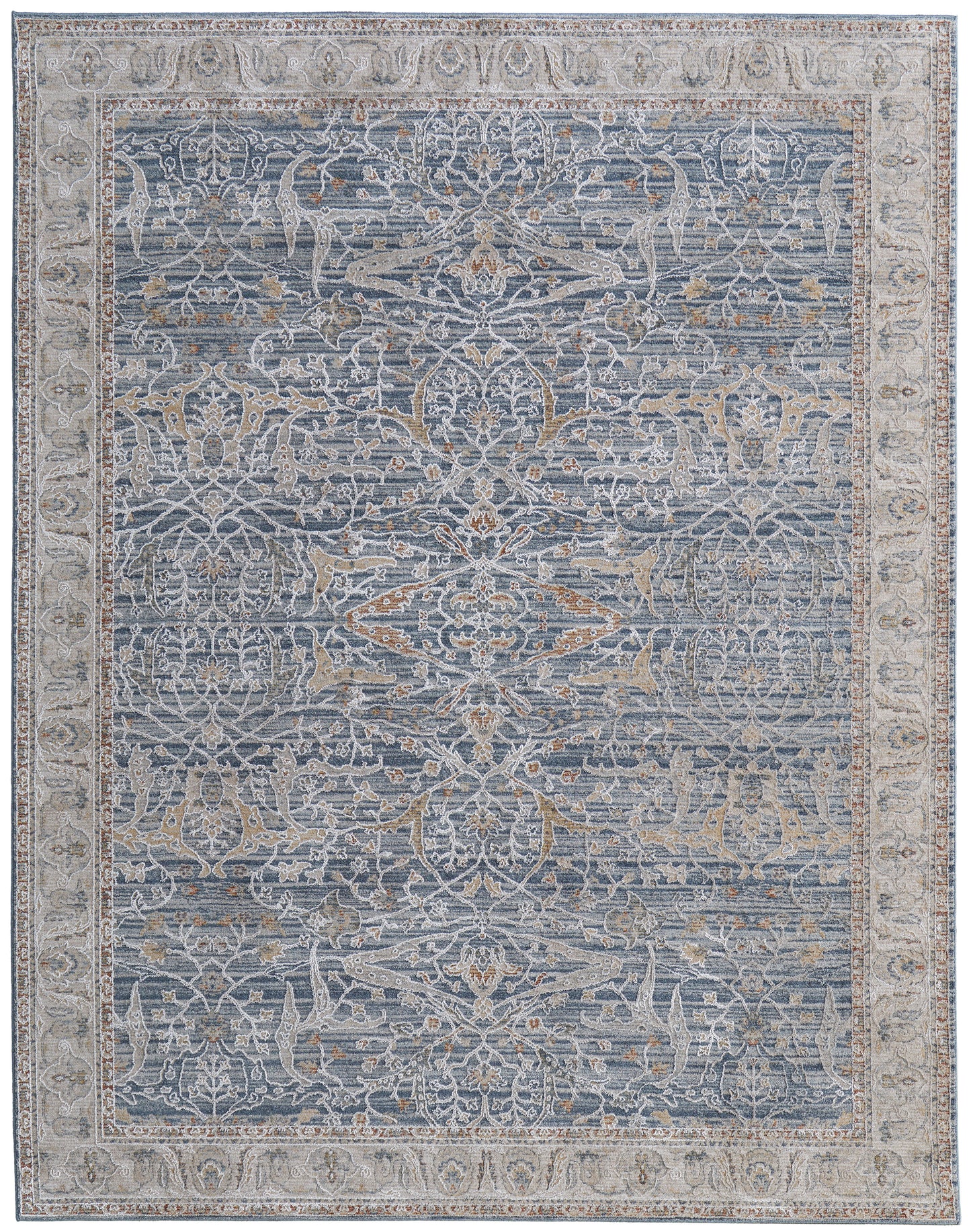 Pasha Transitional Ikat, Blue/Taupe/Ivory