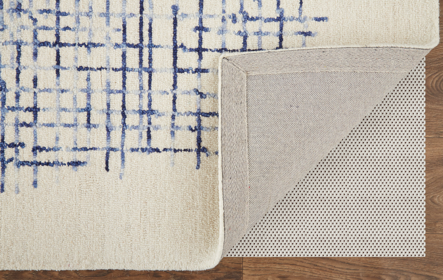 Maddox Transitional Abstract, Ivory/Blue