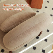 Cute Accent Chair with Solid Wood Legs, Living Room Chair with Soft Fabric Cushion, Cozy Bedroom Chair, Comfy Armless Reading Chair for Apartment, Waiting Room, Balcony (Camel)