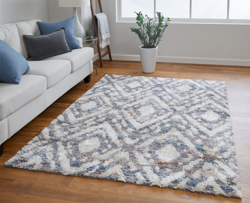 Mynka Transitional Diamond, Ivory/Gray/Taupe