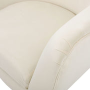 Style Velvet Arm Chair With Wingback And Flared Arms - Ivory