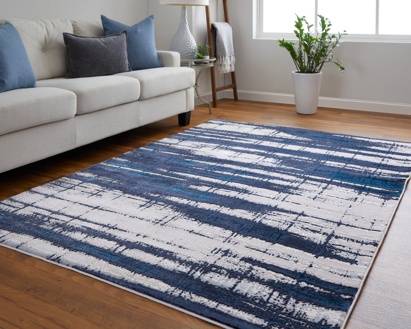 Indio Modern Abstract, Ivory/Blue/Gray