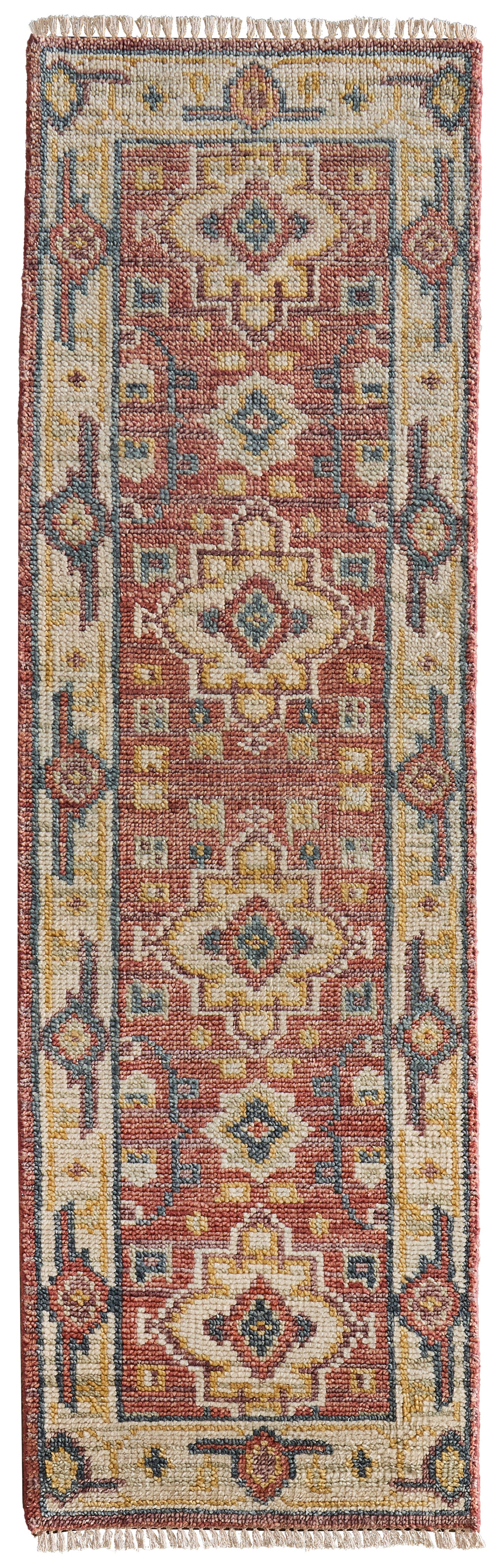 Fillmore Transitional Medallion, Red/Ivory/Gold