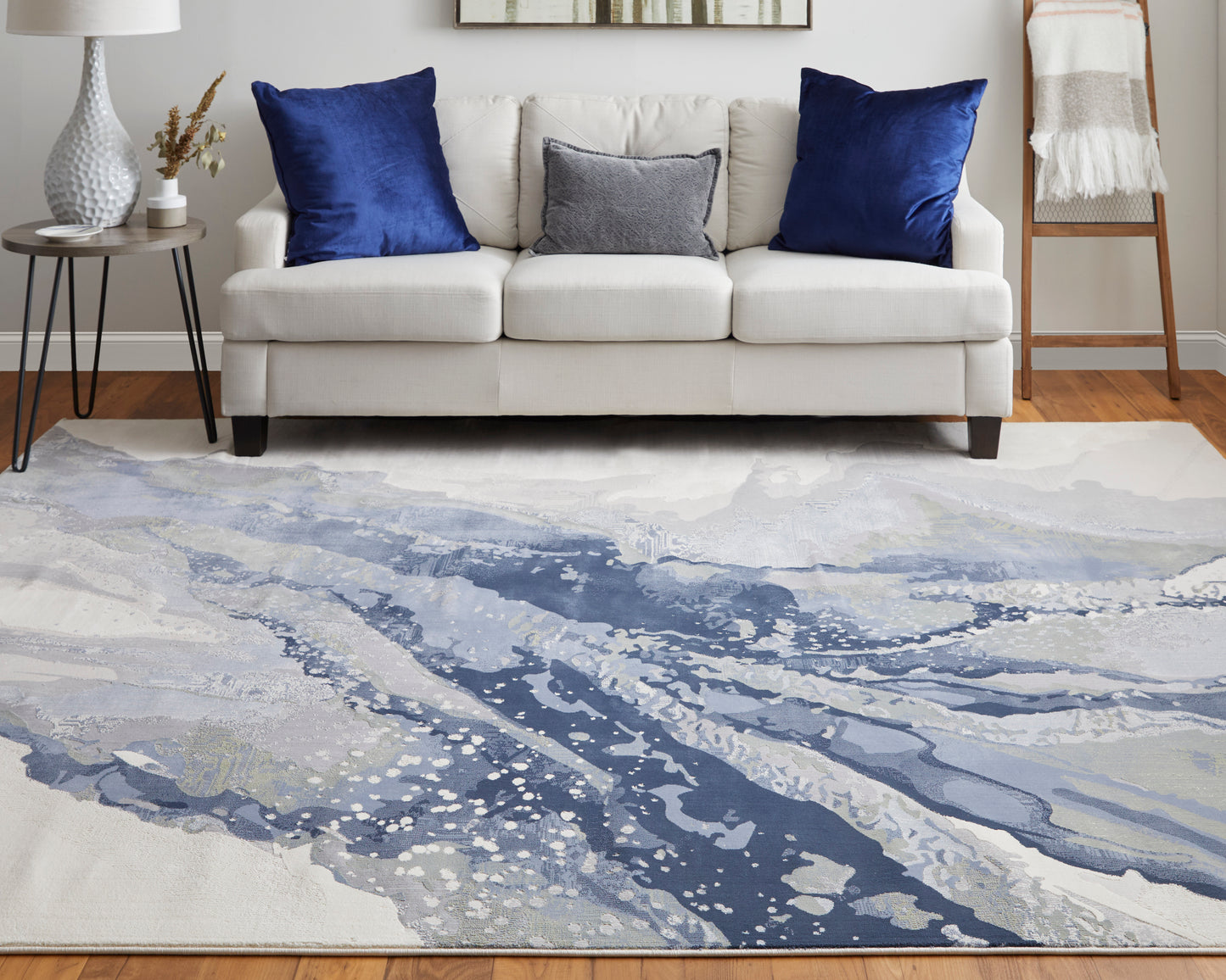 Clio Modern Abstract, Blue/Gray/Ivory