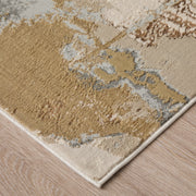 Aura Modern Watercolor, Gray/Ivory/Gold